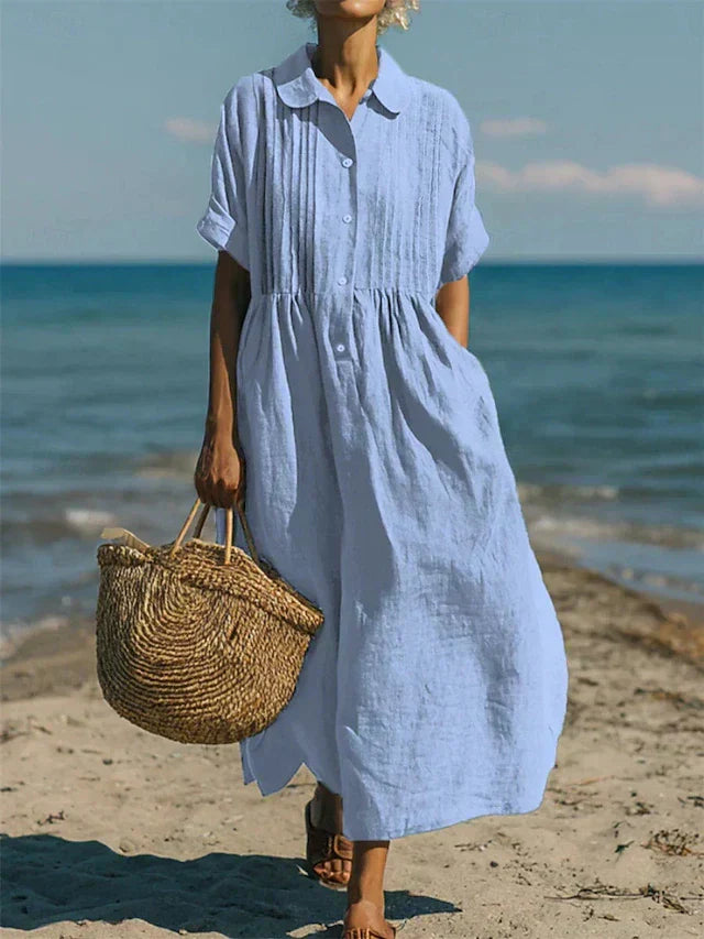 Women's Button-Down Midi Shirt Dress