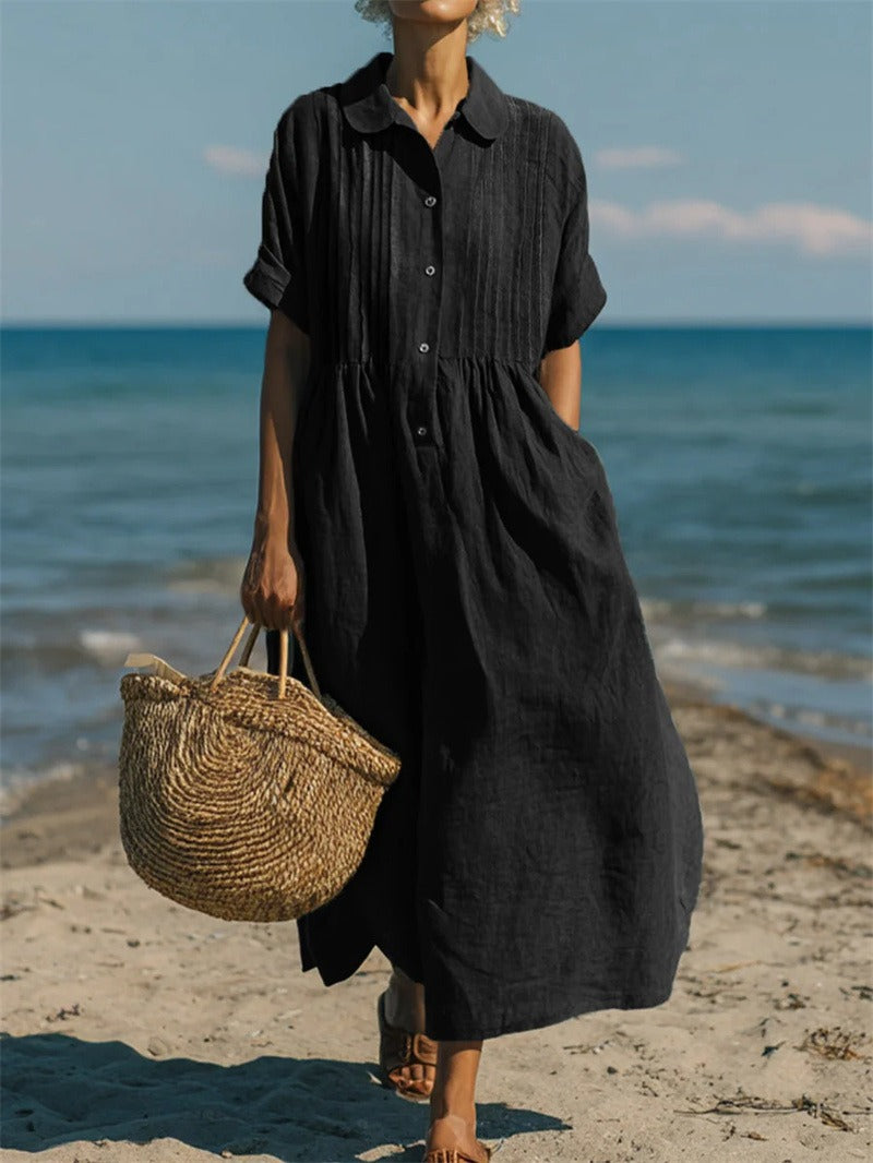 Women's Button-Down Midi Shirt Dress