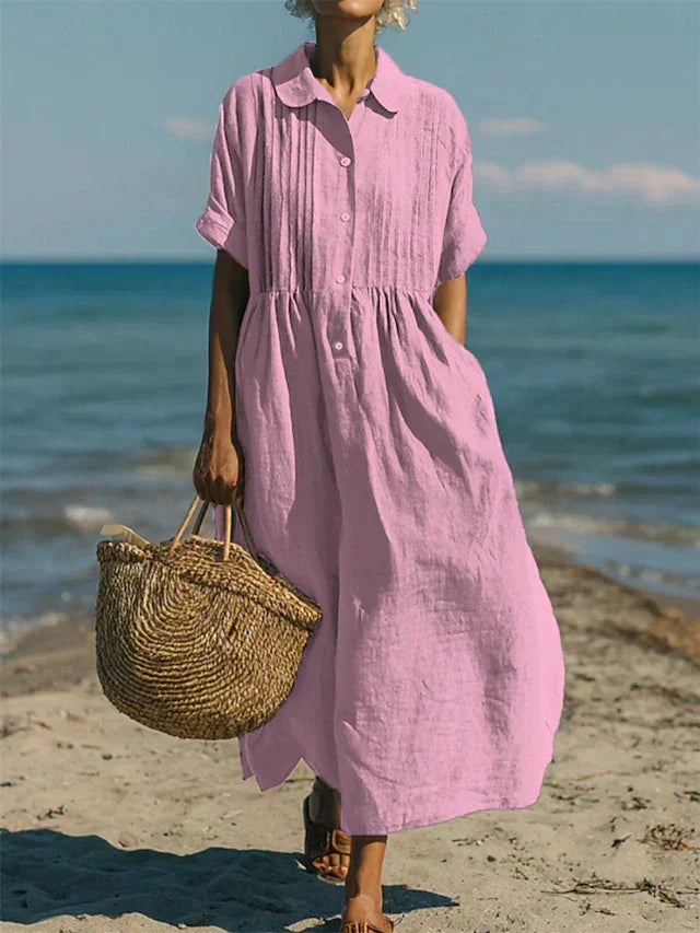 Women's Button-Down Midi Shirt Dress