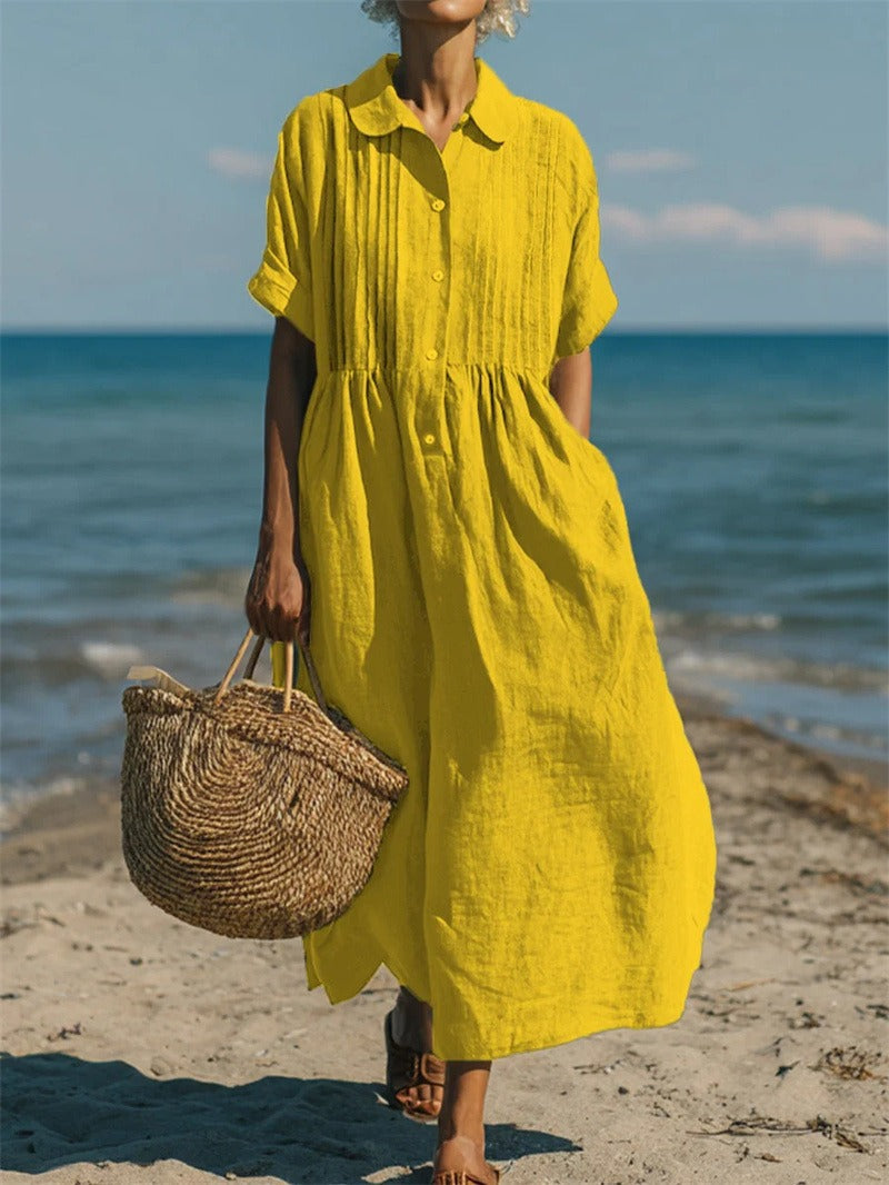 Women's Button-Down Midi Shirt Dress