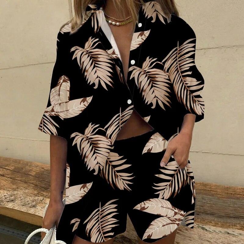Women's Button-Down Shirt Set