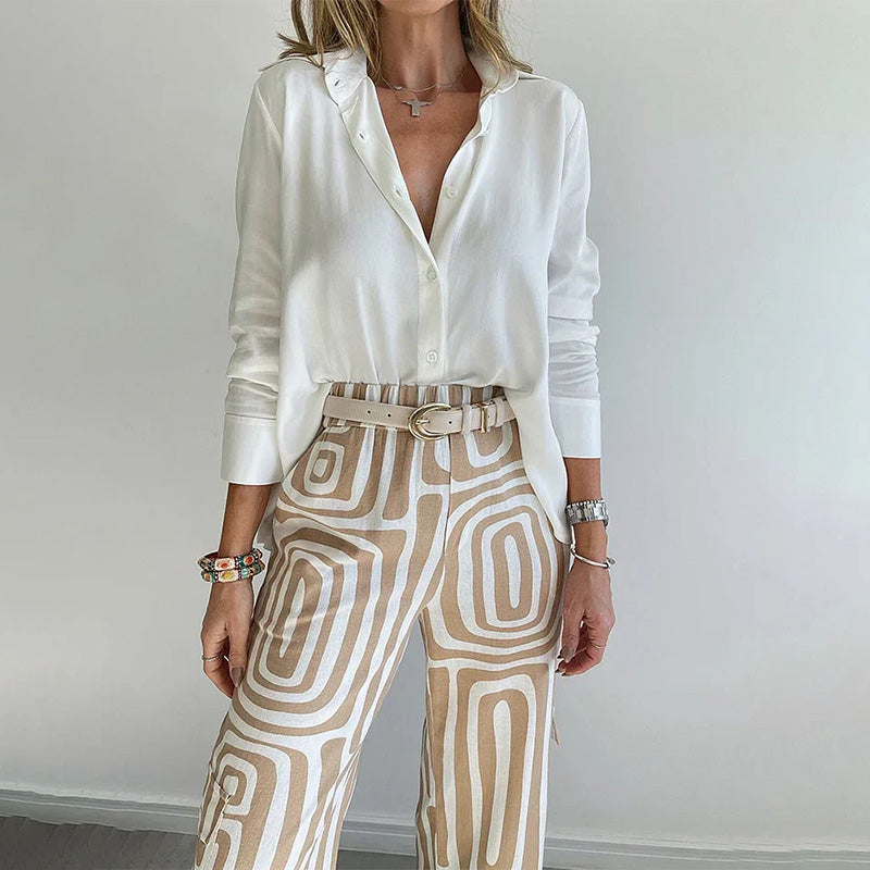Women's Button-Down Shirt Set