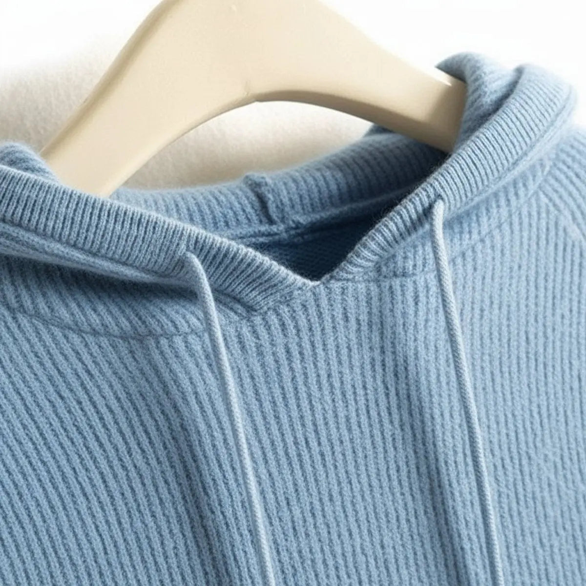Women's Cashmere and Mink Blend Drawstring Hooded Knit Sweater