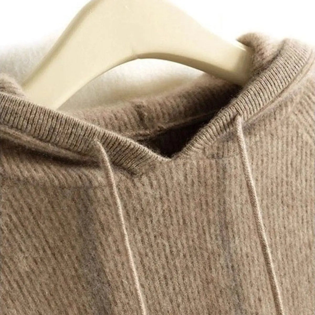 Women's Cashmere and Mink Blend Drawstring Hooded Knit Sweater