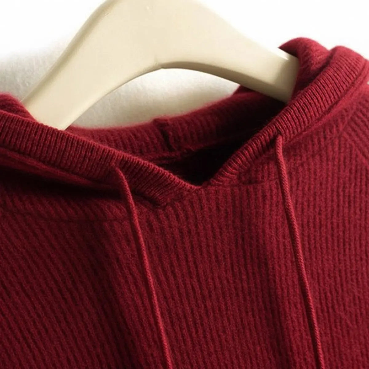Women's Cashmere and Mink Blend Drawstring Hooded Knit Sweater