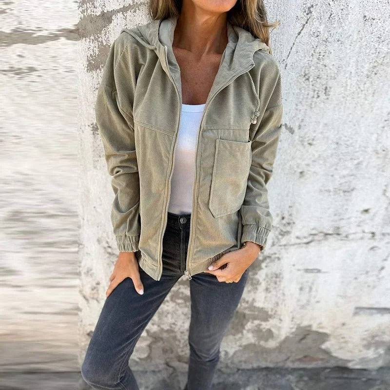 Women's Casual Hooded Zip-Up Jacket