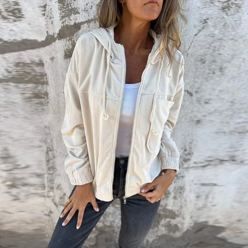 Women's Casual Hooded Zip-Up Jacket