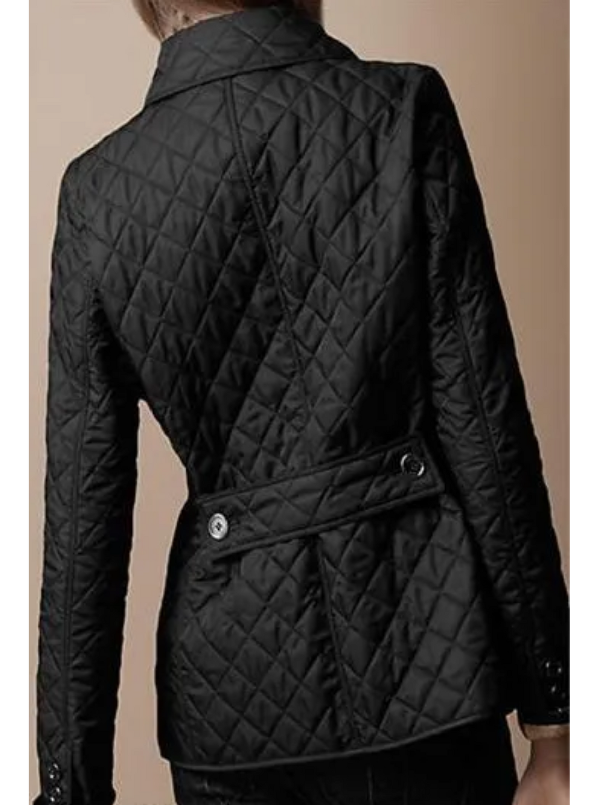 Women's Casual Quilted Jacket with Turn-Down Collar