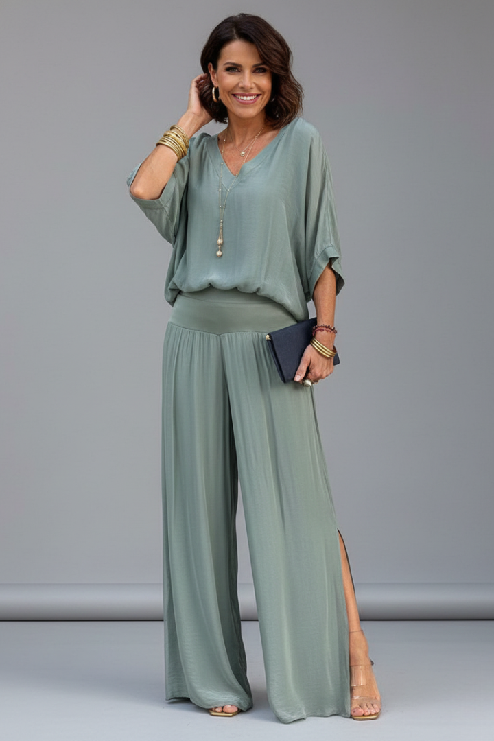 Women's Chiffon Palazzo Pants Set