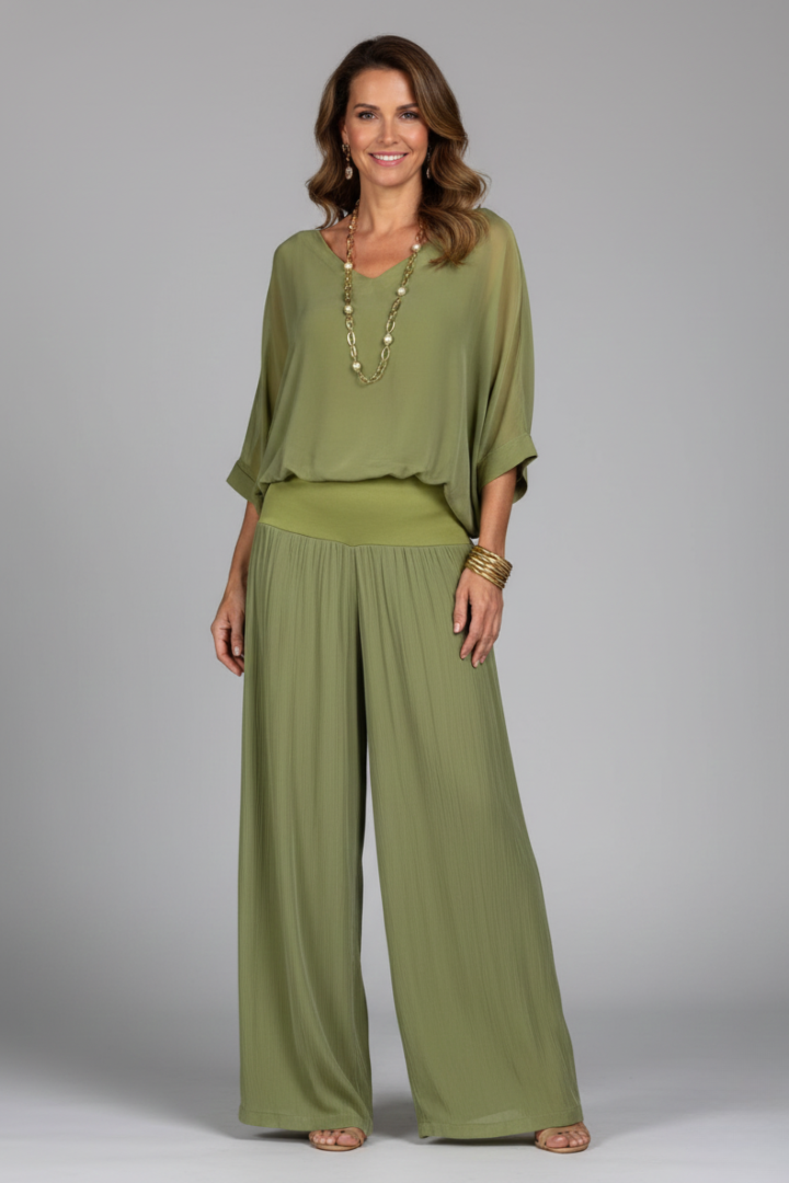 Women's Chiffon Palazzo Pants Set