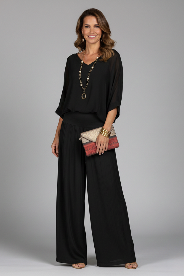 Women's Chiffon Palazzo Pants Set