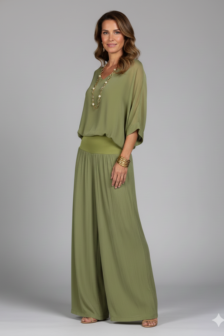 Women's Chiffon Palazzo Pants Set