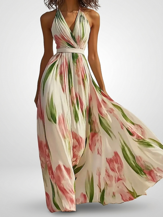 Women's Chiffon V-Neck Maxi Dress