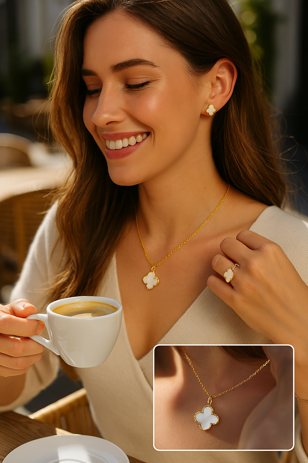 Women's Clover Jewelry Set – Stylish, Nickel-Free & Adjustable