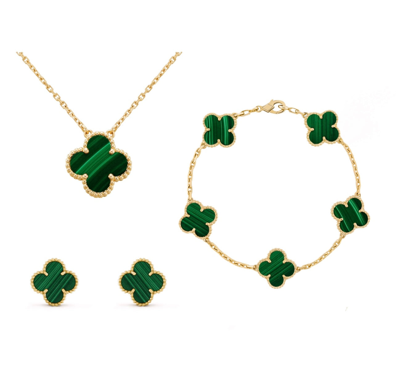 Women's Clover Jewelry Set – Stylish, Nickel-Free & Adjustable
