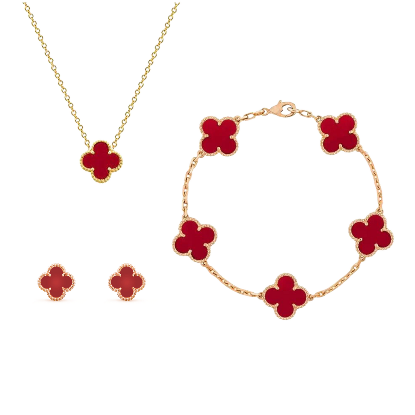 Women's Clover Jewelry Set – Stylish, Nickel-Free & Adjustable