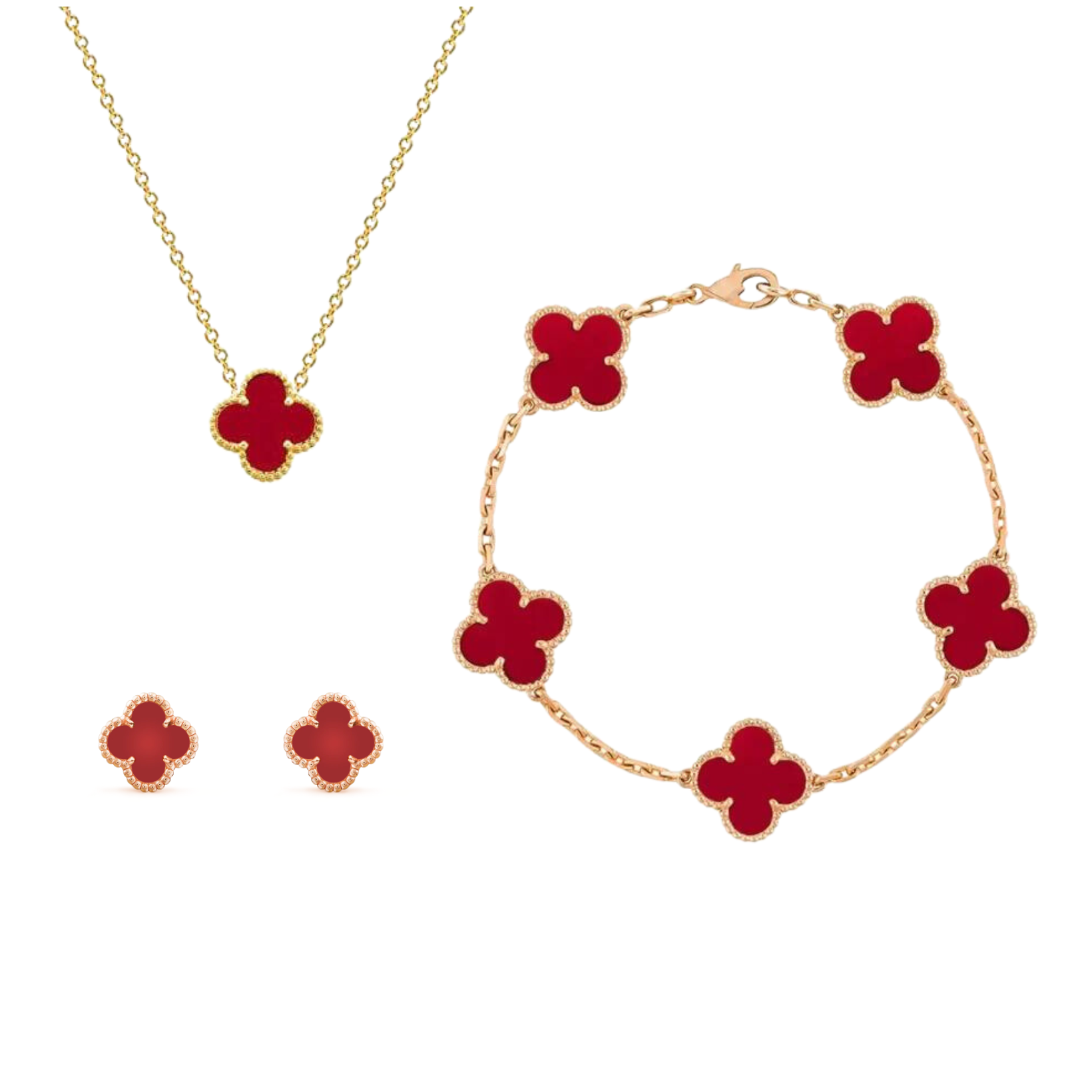 Women's Clover Jewelry Set – Stylish, Nickel-Free & Adjustable