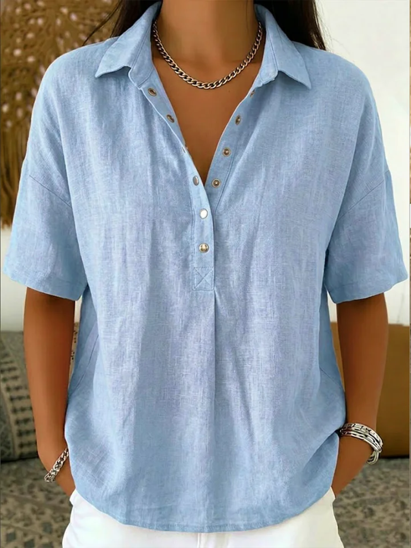 Women's Collared Henley Shirt