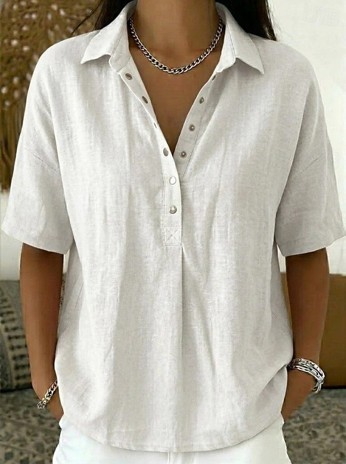 Women's Collared Henley Shirt