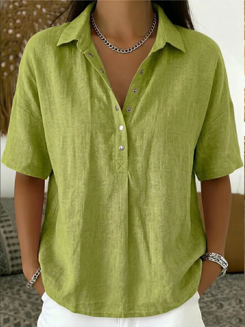 Women's Collared Henley Shirt