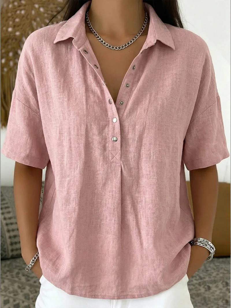 Women's Collared Henley Shirt