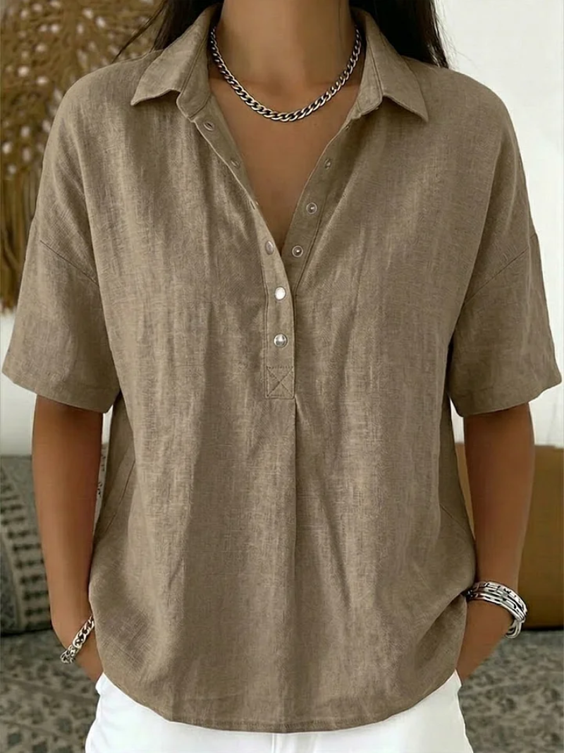 Women's Collared Henley Shirt