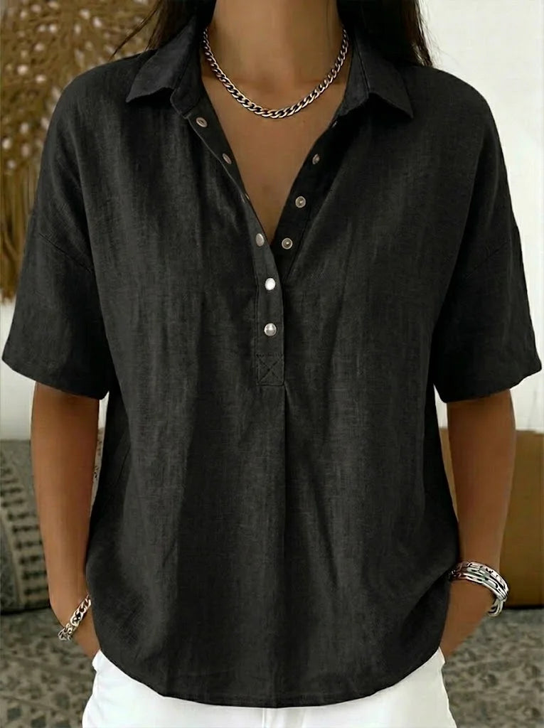 Women's Collared Henley Shirt