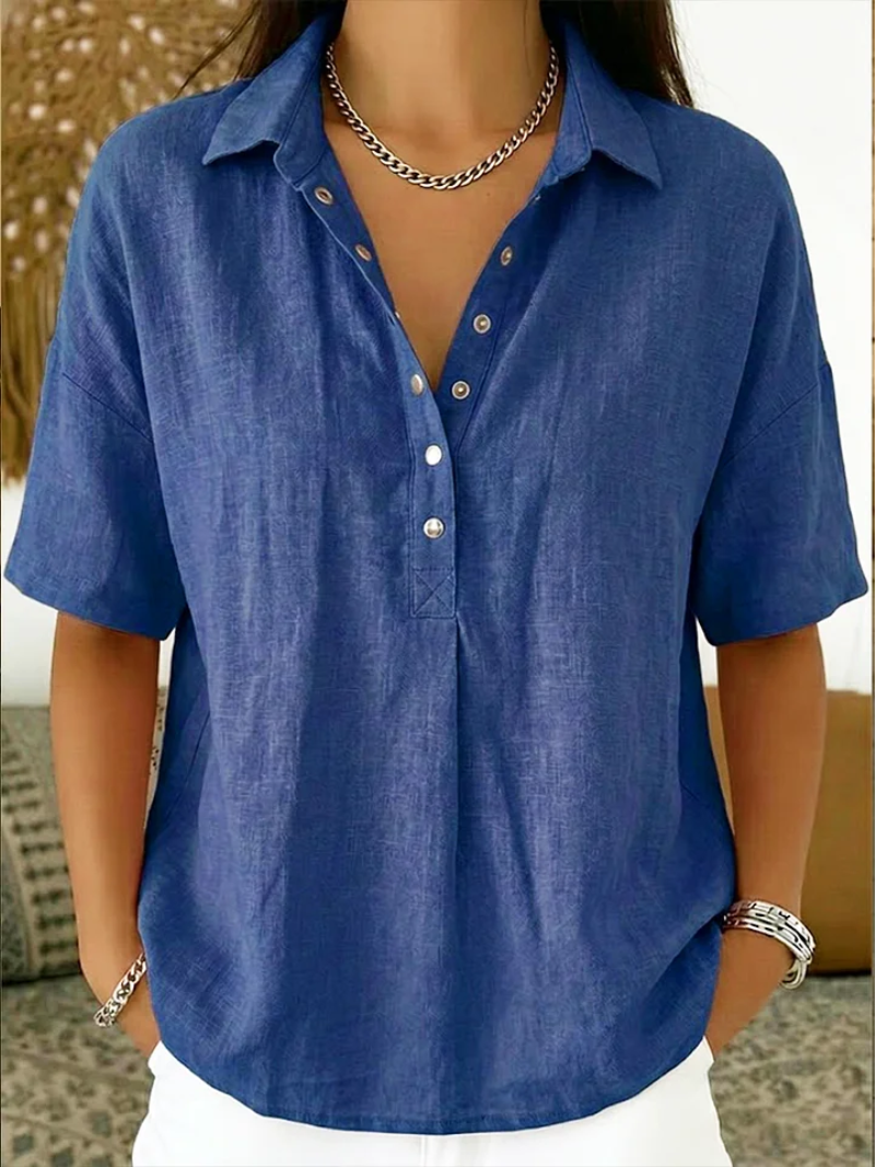 Women's Collared Henley Shirt