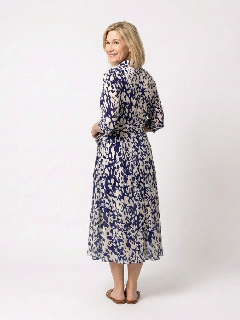 Women's Collared Shirt Midi Dress