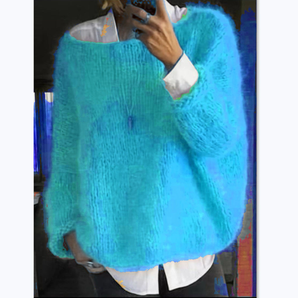 Women's Cozy Oversized Boat Neck Sweater