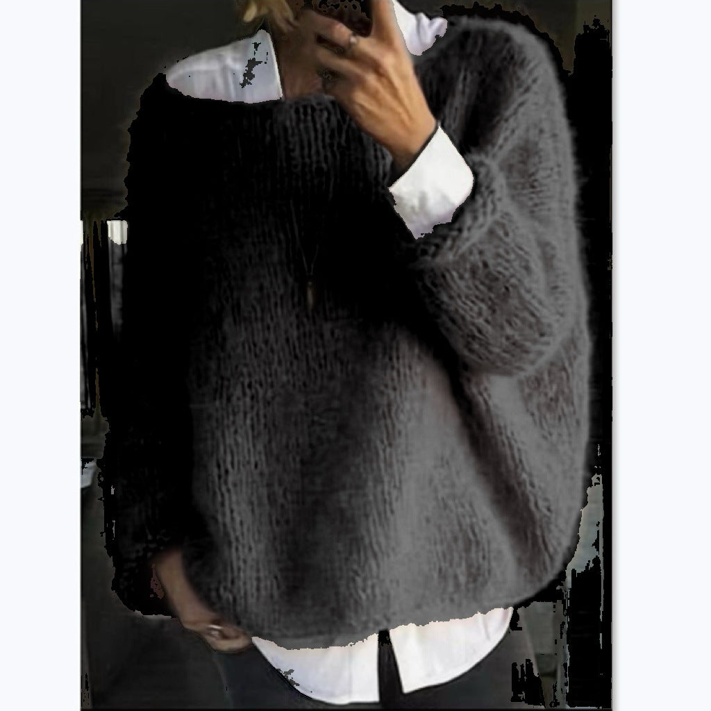 Women's Cozy Oversized Boat Neck Sweater