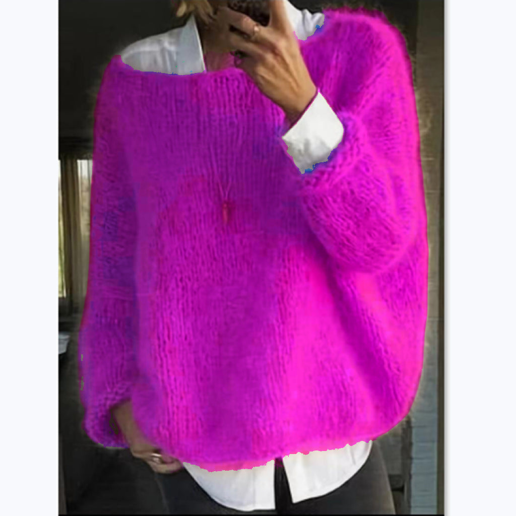Women's Cozy Oversized Boat Neck Sweater
