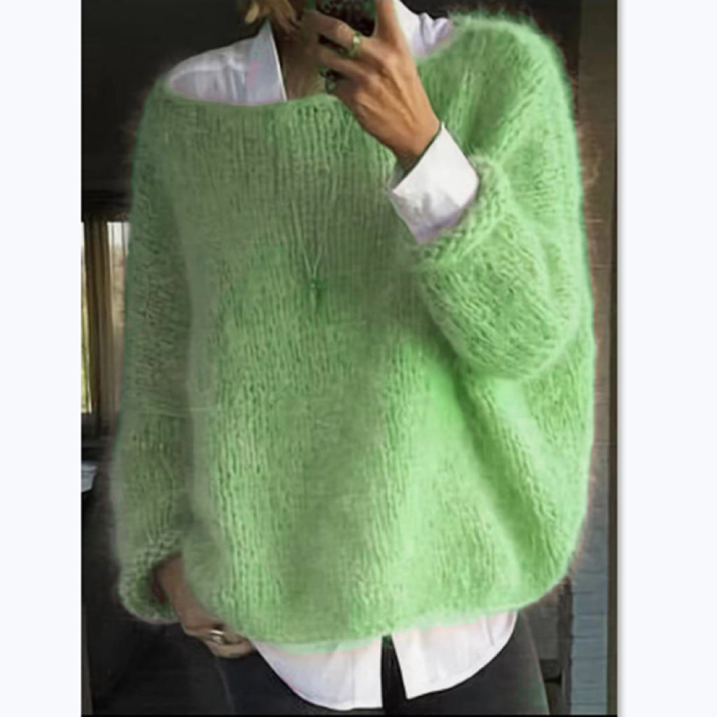 Women's Cozy Oversized Boat Neck Sweater