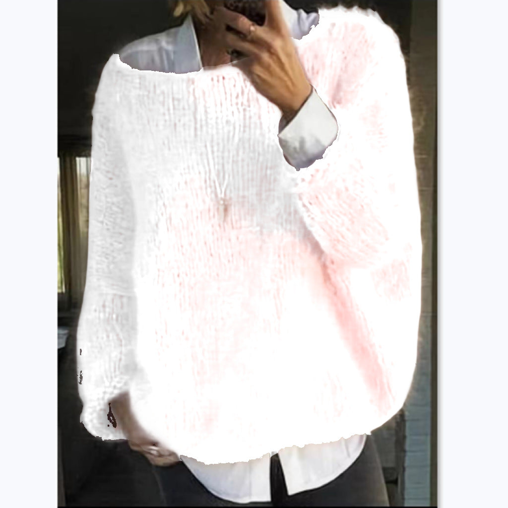 Women's Cozy Oversized Boat Neck Sweater