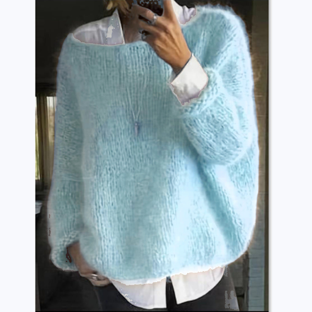 Women's Cozy Oversized Boat Neck Sweater