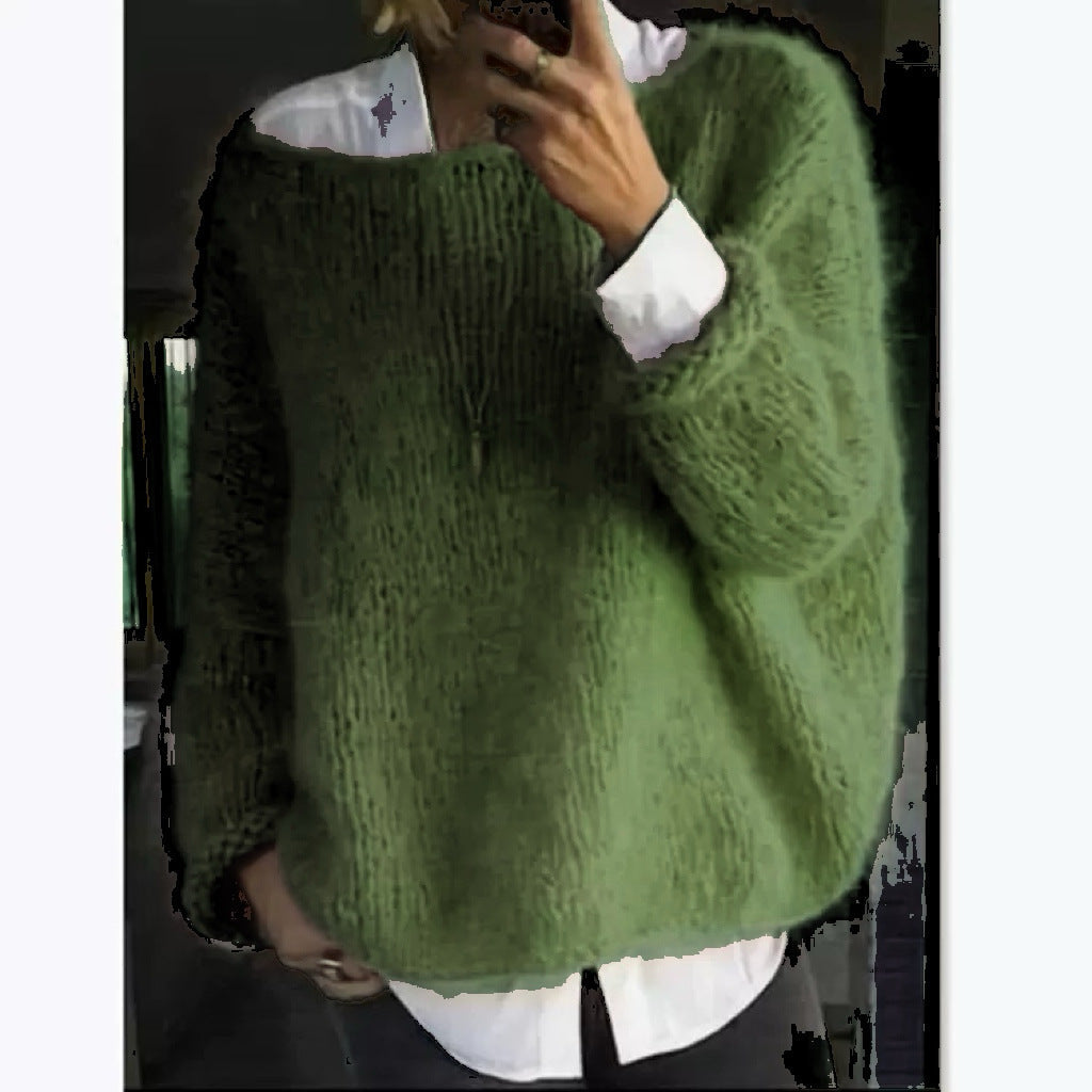 Women's Cozy Oversized Boat Neck Sweater