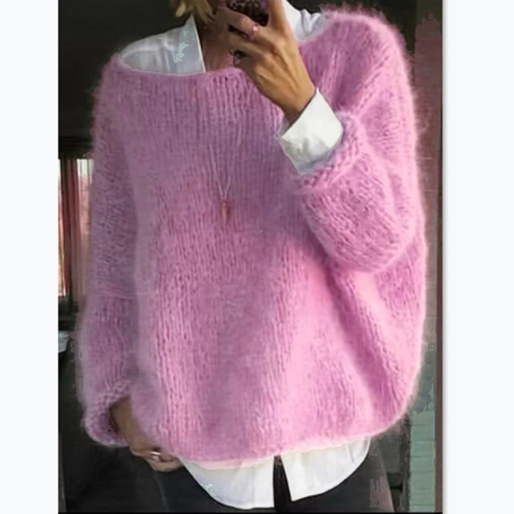 Women's Cozy Oversized Boat Neck Sweater
