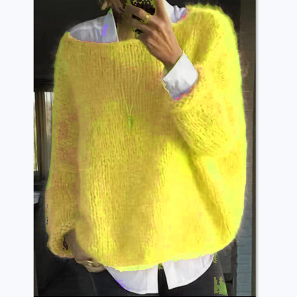Women's Cozy Oversized Boat Neck Sweater