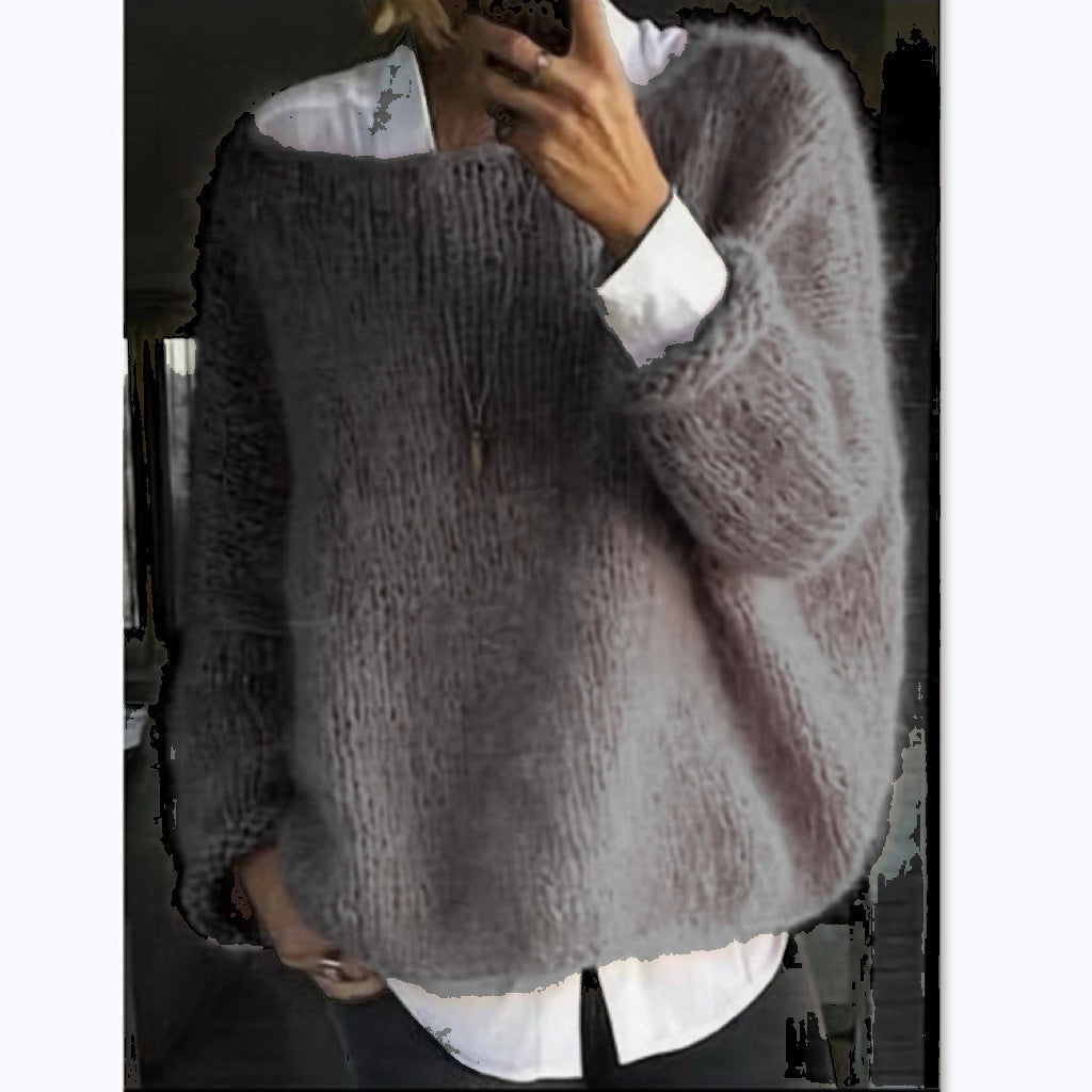 Women's Cozy Oversized Boat Neck Sweater