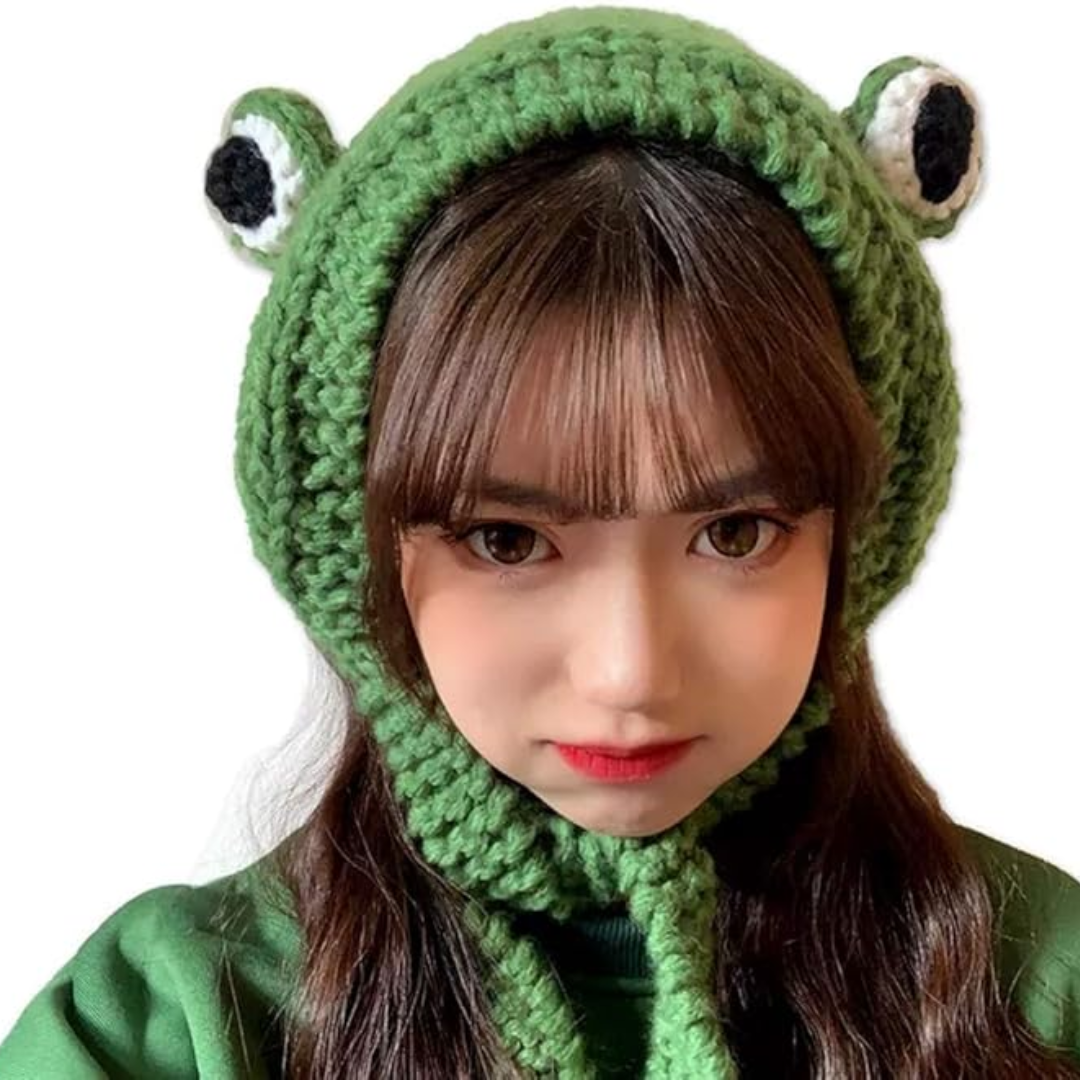 Women's Crocheted Frog Ear Warmer Headband