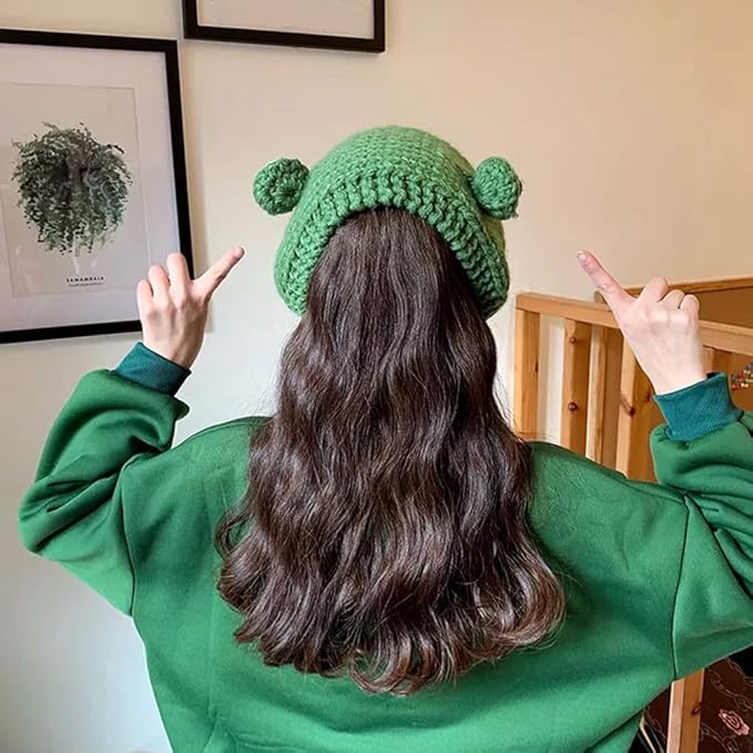 Women's Crocheted Frog Ear Warmer Headband