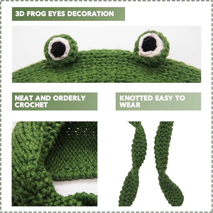 Women's Crocheted Frog Ear Warmer Headband