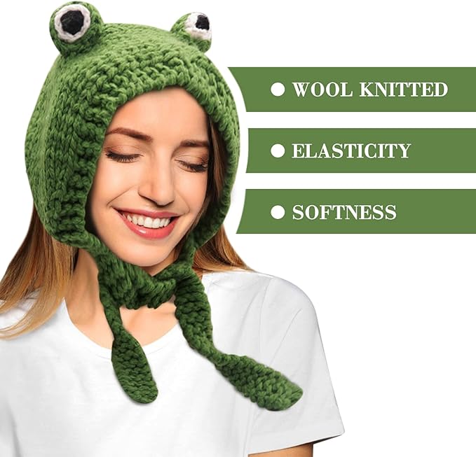 Women's Crocheted Frog Ear Warmer Headband