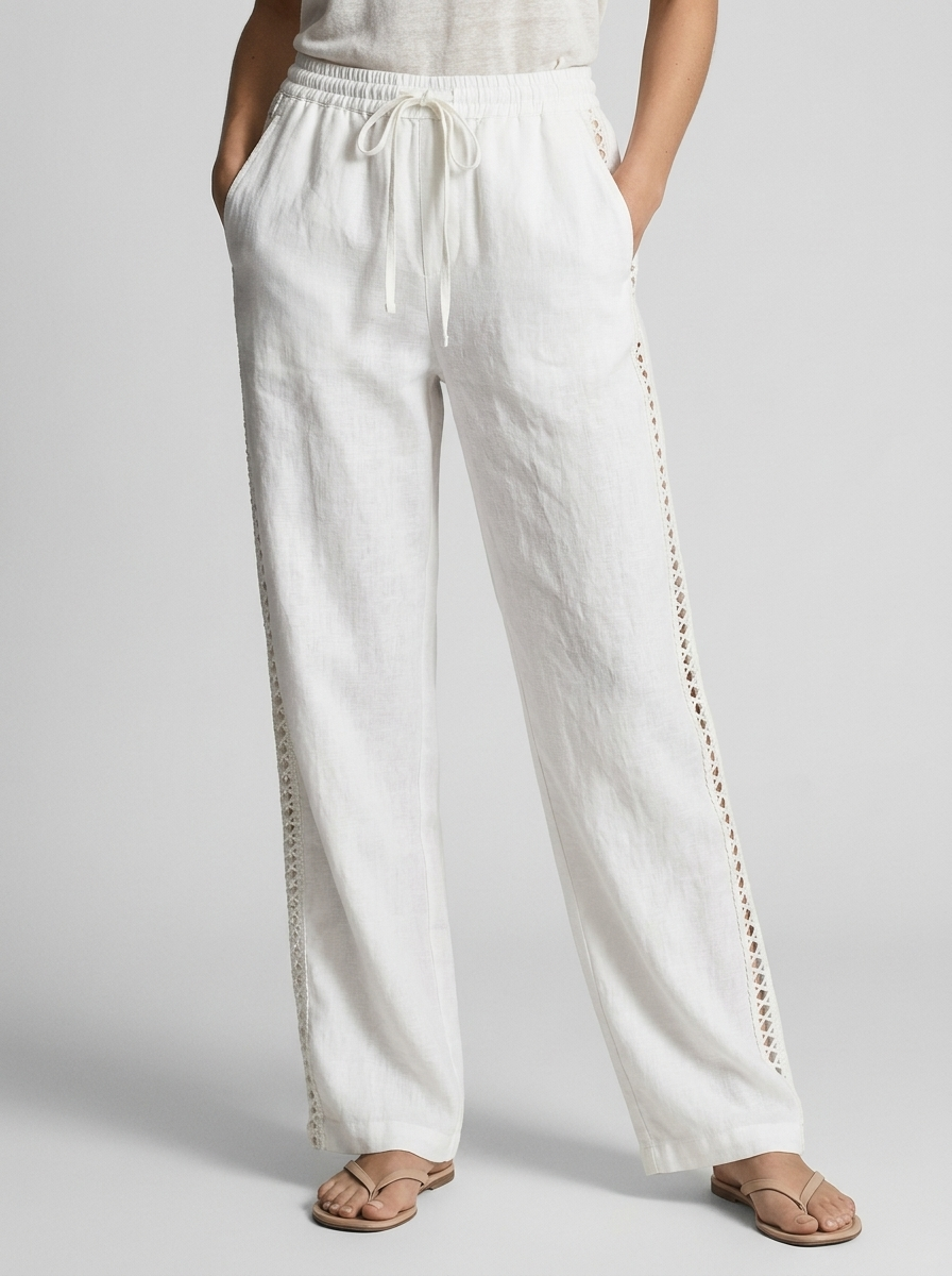 Women's Cutwork Wide Leg Pants