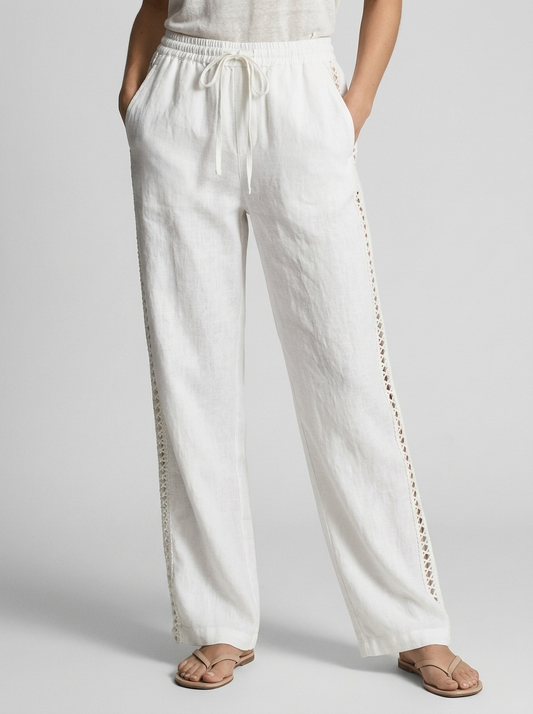 Women's Cutwork Wide Leg Pants