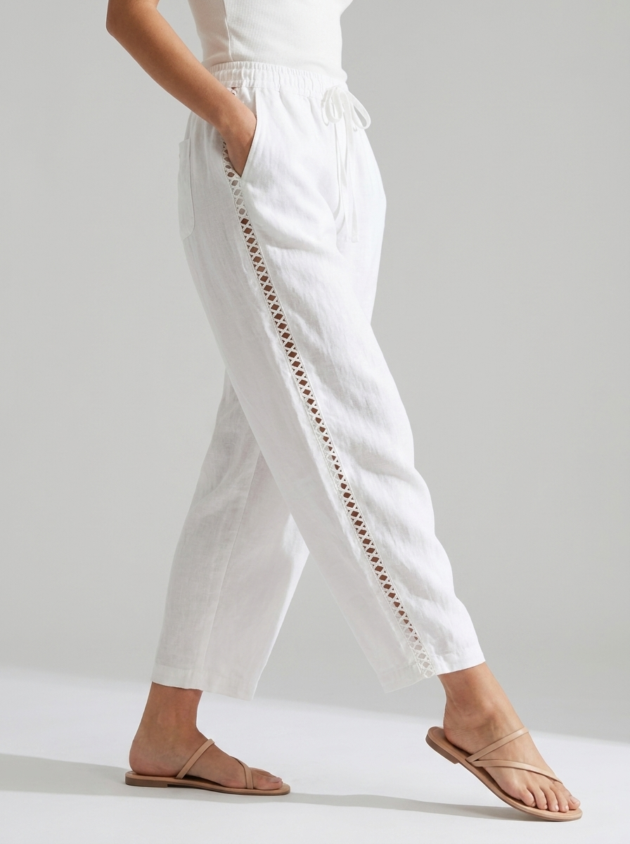 Women's Cutwork Wide Leg Pants