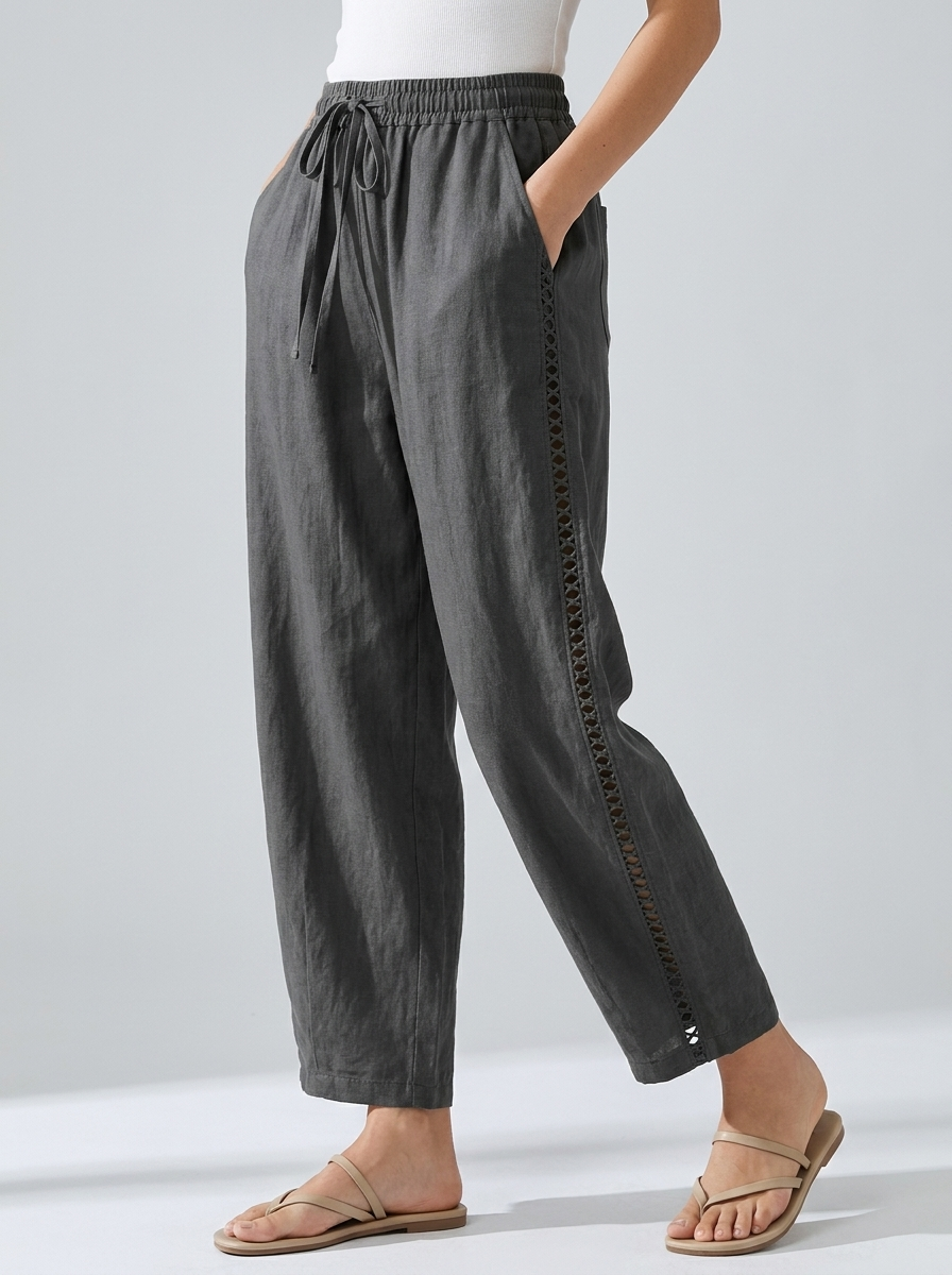Women's Cutwork Wide Leg Pants
