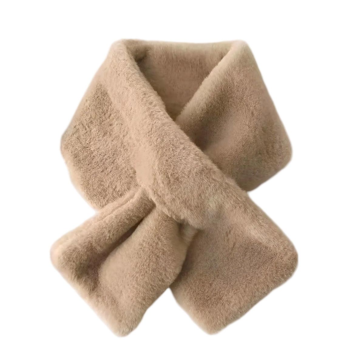 Women's Faux Rabbit Fur Plush Scarf - Soft Everyday Neck Warmer for Autumn & Winter