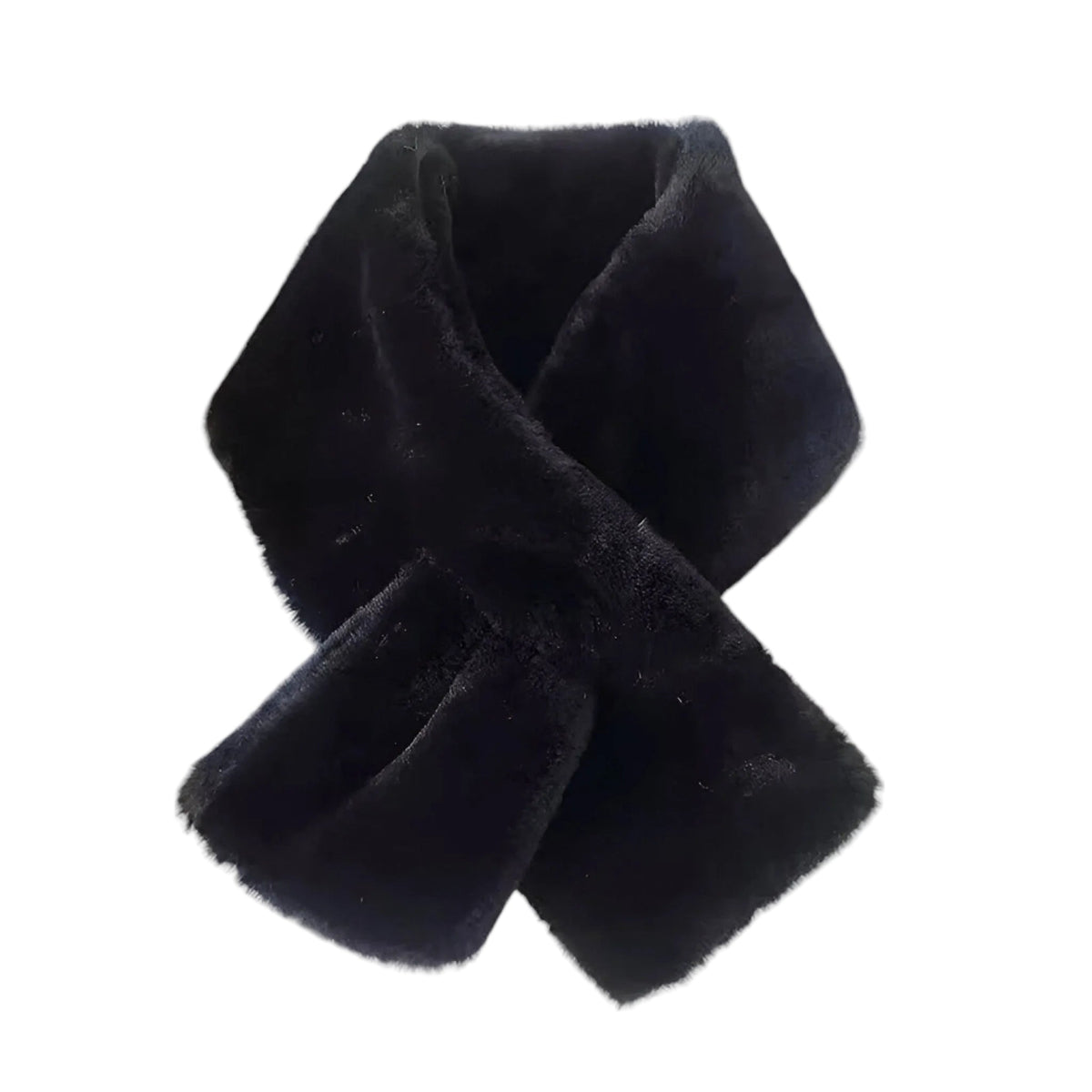 Women's Faux Rabbit Fur Plush Scarf - Soft Everyday Neck Warmer for Autumn & Winter