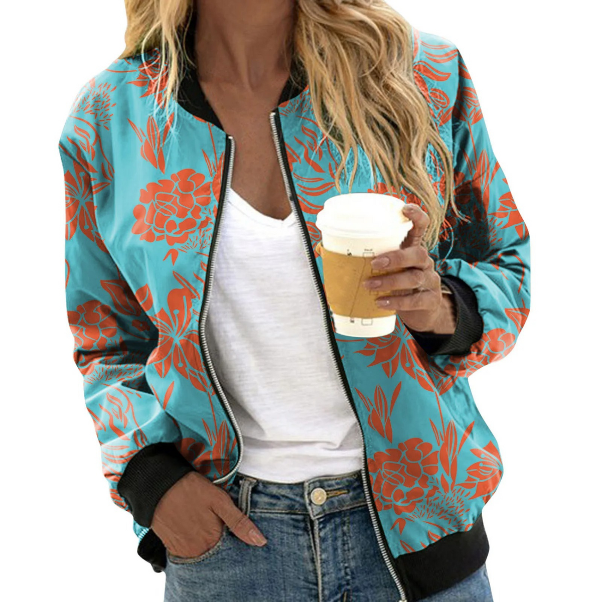 Women's Floral Bomber Jacket